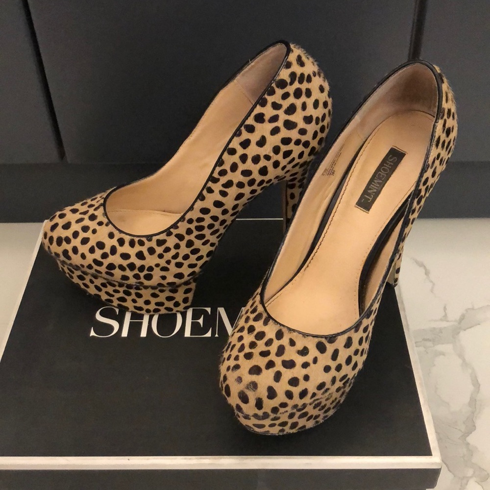 Shoe Mint Platform Heels, Size 6.5, Color Cheetah